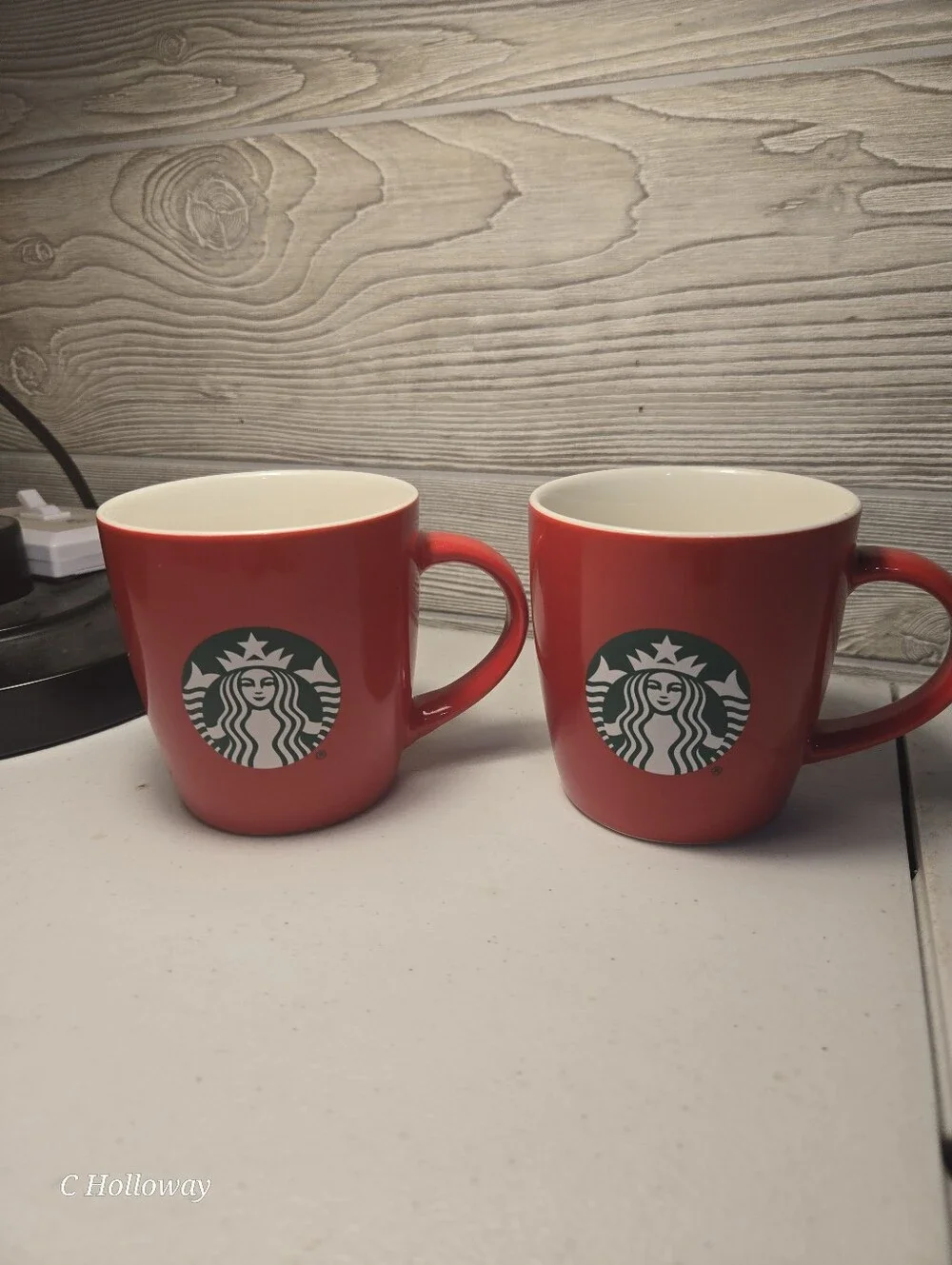 Starbucks Coffee Mug Cup 2021 Red Classic Mermaid Green Logo 12oz Set Of 2